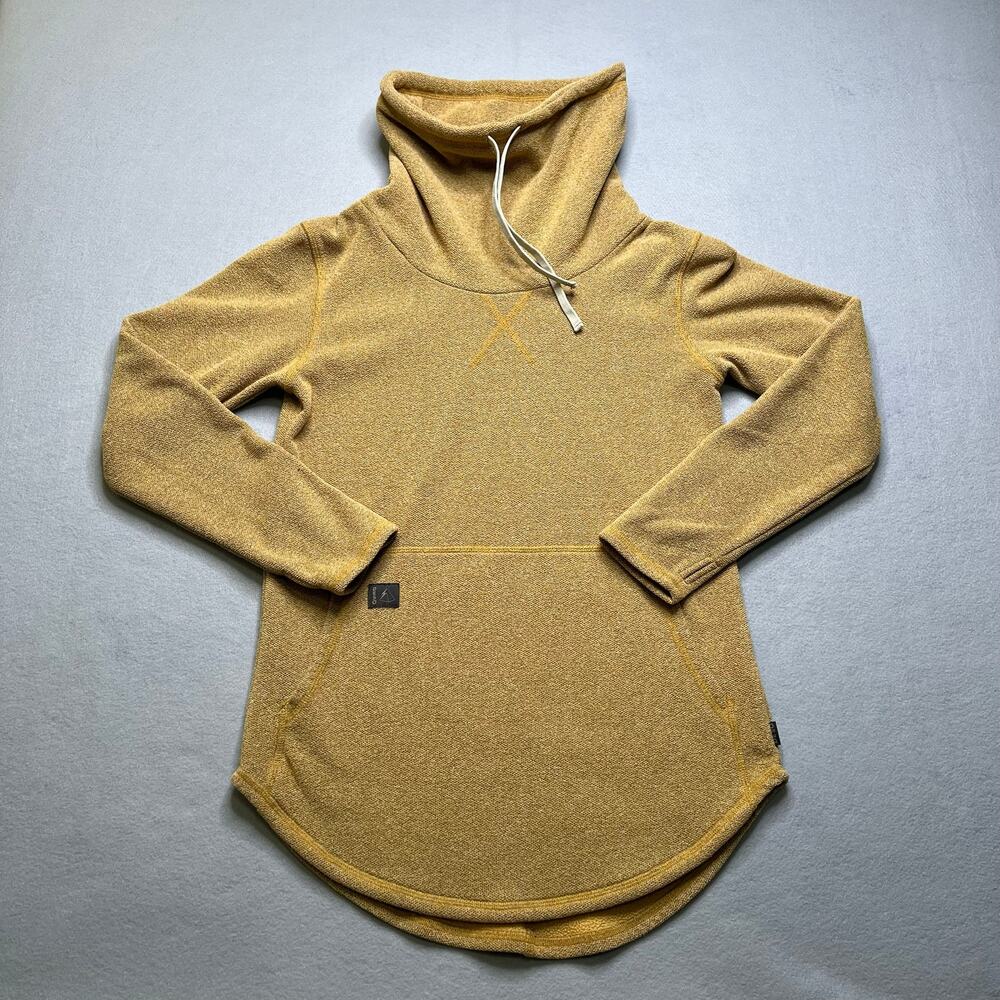 Deso Hoodie Womens Medium Mustard Cowl Neck Made in USA Terry Pullover boho